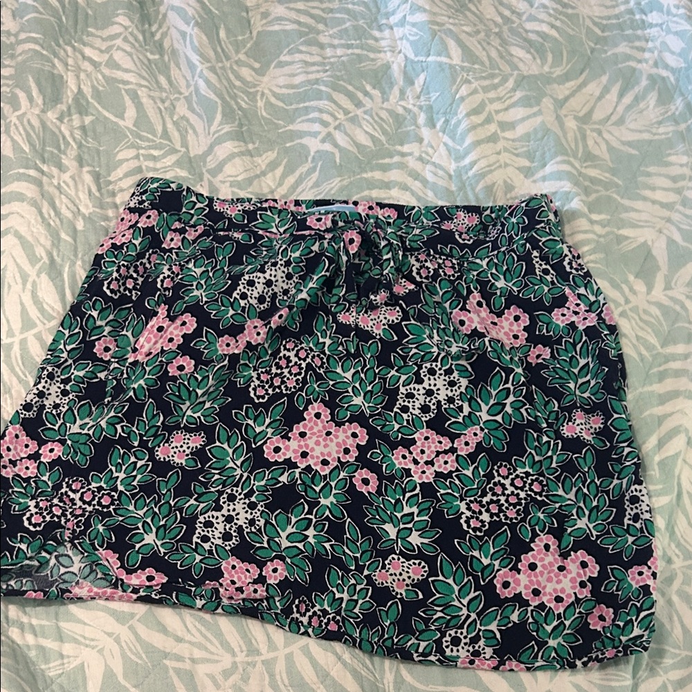 Draper James Pink and Green Floral Mini Skirt